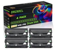 DR230CL Compatible for Brother Drum Unit with Chip DCP-9010CN HL-3070 MFC-9010CN MFC-9125CN Printers (4 Pack Black)