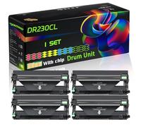 DR230CL Compatible for Brother Drum Unit with Chip DCP-9010CN HL-3070 MFC-9010CN MFC-9125CN Printers (4-Pack BK/C/M/Y)