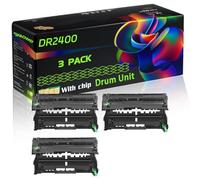 DR2400 Compatible for Brother Drum Unit with Chip DCP-L2510D DCP-L2530DW DCP-L2537DW Printers (3 Pack Black)
