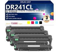 DR241 rum Unit Replacement for Brother HL-3140 HL-3140W HL-3150CDW HL-3170CDW MFC-9330CDW MFC-9140CDN Printers, 15000 Pages,BCMY-3 pack