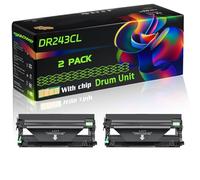 DR243CL Compatible for Brother Drum Unit with Chip DCP-L3510CDW DCP-L3517CDW DCP-L3550CDW HL-L3210CW HL-L3230CDW Printers (2 Pack Black)
