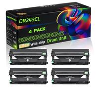 DR243CL Compatible for Brother Drum Unit with Chip HL-L3270CDW HL-L3290CDW MFC-L3710CW MFC-L3730CDN MFC-L3750CDW Printers (4 Pack Black)