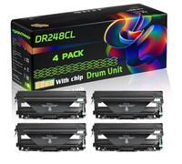 DR248CL Compatible for Brother Drum Unit with Chip DCP-L3515CDW HL-L3220 MFC-L3740CDW DCP-L3520CDW HL-L3220CW MFC-L3740CDWE Printers (4 Pack Black)