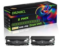 DR248CL Compatible for Brother Drum Unit with Chip HL-L3220CWE MFC-L3760CDW DCP-L3555CDW HL-L8230CDW Printers (2-Pack Black)