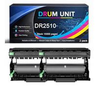 DR2510 Drum Unit Compatible for Brother DR 2510 TN2510 High Yield 15000pages for HL-L2400DWE HL-L2400DW L2800DW DCP-L2627DWE DCP-L2620DW MFC-L2860DWE DCP-L2627DW DCP-L2665DW Printers,Black-2pack