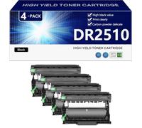 DR2510 High-Capacity Drum Unit | Compatible Replacement Toner Cartridge for Brother HL-L2400DWE L2442DW L2400DW L2445DW L2447DW Printers,Black-4 pack