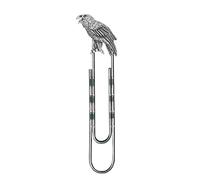 DR31 Raven 2.5cm X 2.2cm Pewter on a Bookmark Clip Slide Metal Ticket Holder Books File