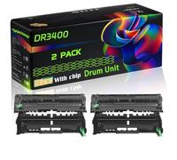 DR3400 Compatible for Brother Drum Unit with Chip HL-L6250DN HL-L6300DW HL-L6300DWT HL-L6400DW Printers (2-Pack Black)