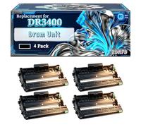 DR3400 Drum Unit Compatible for Brother DCP-L5500DN MFC-L5700DW MFC-L5200DW Printers, With Chip Large Capacity 30000 Pages (4 Pack Black)