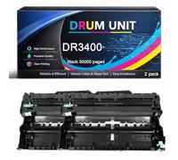 DR3400 Drum Unit Compatible for Brother DR 3400 TN3430 50000pages for HL-L5000D HL-L5100DN HL-L5200DW HL-L6400DW DCP-L5500DN MFC-L5700DW MFC-L5750DW MFC-L5850DW MFC-L5900DW Printers,Black-2pack
