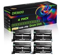 DR3600 Compatible for Brother Drum Unit with Chip HL-L5210 HL-L5215DN DCP-L5510DW MFC-L5710 MFC-L5715DN HL-L6210DW Printers (4 Pack Black)
