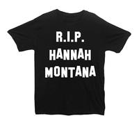 DR3se2esZE C.N. R.I.P Hannah Montana T-Shirt - Black Black XXL
