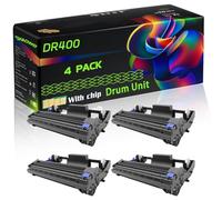 DR400 DR6000 Compatible for Brother Drum Unit with Chip HL-1030 HL-1230 HL-1240 HL-1250 HL-1270 HL-1430 HL-1440 HL-1450 HL-1470 Printers (4 Pack Black)
