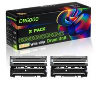 DR6000 Compatible for Brother Drum Unit with Chip FAX-4750 FAX-5750 FAX-8350 FAX-8350P FAX-8360P FAX-8750 FAX-8750P HL-1030 Printers (2-Pack Black)