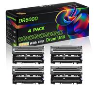 DR6000 Compatible for Brother Drum Unit with Chip FAX-4750 FAX-5750 FAX-8350 FAX-8350P FAX-8360P FAX-8750 FAX-8750P HL-1030 Printers (4 Pack Black)