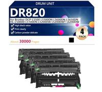 DR820 Drum Unit Compatible for Brother DCP-L5500 L5500DN L5600DN L5650DN HL-L5000D L5100DN L5200DW L5200DWT L6200DW Printers, High Yield 30000 Pages, Clear Printing,Black-4 pack