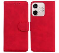 Draamvol for Honor 600 Lite/ 500 Smart Case, Wallet Card Holder Kickstand Solid Color Magnetic Closure Flip PU Leather TPU Bumper Heavy Duty Protection for Honor 600 Lite/ 500 Smart Cover, Red