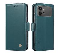 Draamvol for Honor 600 Phone Case, Wallet Card Holder Kickstand Magnetic Closure Solid Color Flip PU Leather TPU Bumper Heavy Duty Protection for Honor 600 Phone Cover, Green