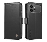 Draamvol for Honor 600 Phone Case, Wallet Card Holder Kickstand Magnetic Closure Solid Color Flip PU Leather TPU Bumper Heavy Duty Protection for Honor 600 Phone Cover, Black