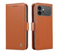 Draamvol for Honor 600 Phone Case, Wallet Card Holder Kickstand Magnetic Closure Solid Color Flip PU Leather TPU Bumper Heavy Duty Protection for Honor 600 Phone Cover, Brown