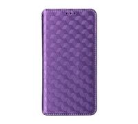 Draamvol for Honor X6C 4G Phone Case with Wrist Strap Wallet Kickstand Lanyard Flip PU Leather Diamond Check Card Holder Magnetic Closure Full-Body TPU Bumper Shockproof Protective Cover, Purple