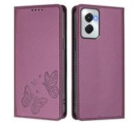 Draamvol for MOTO G Power 5G 2024 Case, Wallet Card Holder Kickstand Magnetic Closure Flip Embossed Butterfly PU Leather Soft Scratch Resistant Shockproof Heavy Duty Protection Cover, Purple