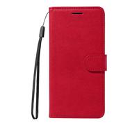 Draamvol for Moto G56 Phone Case, Wallet Card Holder Kickstand Solid Color Flip PU Leather Magnetic Closure Scratch Resistant TPU Bumper Heavy Duty Shockproof Protective Phone Cover, Red