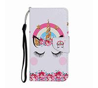 Draamvol for Motorola Moto G06 Case Moto G06 Power Case Wallet Card Holder Kickstand Shockproof PU Leather Flip Bumper Magnetic Closure Soft TPU Inner for Moto G06/ G06 Power Cover, Rainbow Unicorn