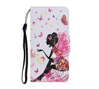 Draamvol for Motorola Moto G17/ G17 Power/ G15/ G15 Powera Case Wallet Card Holder Kickstand Shockproof PU Leather Flip Bumper Magnetic Closure Soft TPU Inner Phone Cover, Butterfly Girl