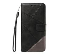 Draamvol for Nothing Phone 3 Case Wallet Splicing Art Shockproof Geometric PU Leather with Card Holder Magnetic Clasp Protective Kickstand TPU Bumper Cover, Black