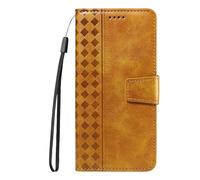 Draamvol for OnePlus 15 Phone Case, Diamond Check Wallet Kickstand Card Holder Flip PU Leather Geometric Scratch Resistant Magnetic Closure Shockproof Soft TPU Bumper Protective Cover, Brown