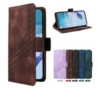 Draamvol for OPPO Realme C71 Phone Case, Wallet Card Slots Kickstand Geometric PU Leather Flip Diamond Check Magnetic Protective Shockproof Soft TPU Bumper Cove, Brown
