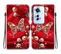 Draamvol for OPPO Reno 11F/ F25 Pro 5G Case, Wallet Kickstand Card Holder Flip Premium PU Leather with Magnetic Closure Scratch Resistant Shockproof TPU Bumper Protective Cover, Rose & Butterfly