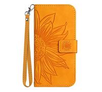 Draamvol for OPPO Reno 14/ 14F Phone Case, Shockproof PU Leather Sunflower Embossed Flip Wallet Card Slots Protective Magnetic Closure Kickstand Cover for OPPO Reno 14/ 14F Phone Case, Yellow