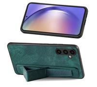 Draamvol for Samsung Galaxy A05S Phone Case with PU Leather Wrist Strap Kickstand Shockproof Bumper Standing Grip Case Protective Soft TPU Slim Fit Cover for Samsung Galaxy A05S Case,Green