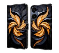 Draamvol for Samsung Galaxy A06/ A07 Case, Wallet Shockproof Flip PU Leather Kickstand Card Slots Magnetic Closure Folio Soft TPU Bumper for Samsung Galaxy A06/ A07 Case, Golden Swirl
