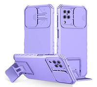 Draamvol for Samsung Galaxy A12 5G Case with Slide Camera Cover Shockproof Kickstand Military Grade Lens Protection Soft TPU Bumper Hard PC Back Case for Samsung A12 5G Phone Case,Purple