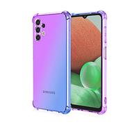 Draamvol for Samsung Galaxy A13 Phone Case, Ultra Slim Soft TPU Shockproof Clear Two Color Gradient Air-cushioned Protection Non-Yellowing Phone Cover, Purple & Blue