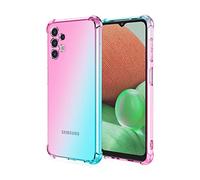 Draamvol for Samsung Galaxy A13 Phone Case, Ultra Slim Soft TPU Shockproof Clear Two Color Gradient Air-cushioned Protection Non-Yellowing Phone Cover, Pink & Green