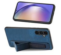 Draamvol for Samsung Galaxy A25 5G Phone Case with PU Leather Wrist Strap Kickstand Shockproof Bumper Standing Grip Case Protective Soft TPU Slim Fit Cover for Galaxy A25 5G Case,Blue