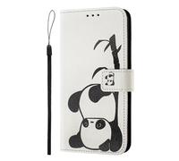 Draamvol for Samsung Galaxy A3 2017 Phone Case, Wallet Card Holder Kickstand Scratch Resistant Flip PU Leather Magnetic Closure TPU Bumper Heavy Duty Protection Case, Panda