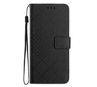 Draamvol for Samsung Galaxy A57 Case PU Leather Wallet Case with Geometric Card Holder Shockproof Diamond Check TPU Bumper Flip Kickstand Magnetic Closure for Samsung Galaxy A57 Phone Cover, Black