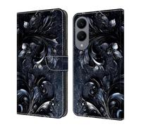 Draamvol for Samsung Galaxy S25 Edge Case, Wallet Shockproof Flip PU Leather Kickstand Card Slots Magnetic Closure Folio Soft TPU Bumper for Samsung Galaxy S25 Edge Case, Midnight Bloom