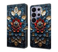 Draamvol for Samsung Galaxy S26 Ultra Case, Wallet Shockproof Flip PU Leather Kickstand Card Slots Magnetic Closure Folio Soft TPU Bumper for Samsung Galaxy S26 Ultra Case, Sapphire Bloom