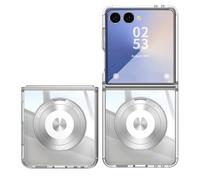 Draamvol for Samsung Galaxy Z Flip 7 Phone Case, Magnetic Ring Stand 360°Military Grade Flip Shockproof Slim Clear Full Body Protection Anti-Fingerprint Anti-Scratch Phone Cover, White