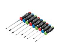 Draaper Pound Thru Soft Grip Screwdriver Set 9 Piece Mixed Magnetic Tips 13487
