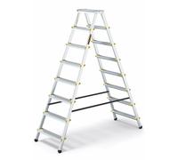 Drabest 2x8 Double Sided Aluminium Step Ladder 150kg Pro Use Max Reach 3.26m