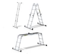 Drabest 4X3-Rung Aluminum Press-Formed Multi-Purpose Ladder With Platform 150 Kg