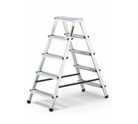 Drabest 5-Step Aluminum Double-Sided Household Ladder - 125 KG Capacity Step Ladder With Work Platform - Multi-Purpose - 46 x 109 x 16 cm