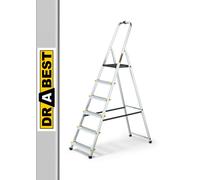 Drabest 6 Steps Aluminium Professional Ladder + Tool Tray 150Kg